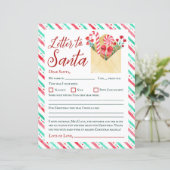 Waterverf Kinder Letter to Santa Paper Sheet (Staand voorkant)