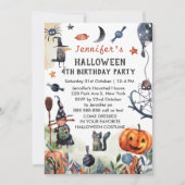 Waterverf kinderen Birthday Halloween Kaart (Voorkant)