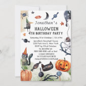 Waterverf kinderen Birthday Halloween Kaart (Voorkant)