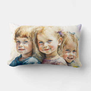 Waterverf kinderen Lumbar Pillow 13 x 21 inch Kussen