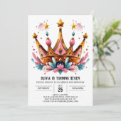 Waterverf Kinderen Prinses Kroonverjaardag Kaart (Staand voorkant)