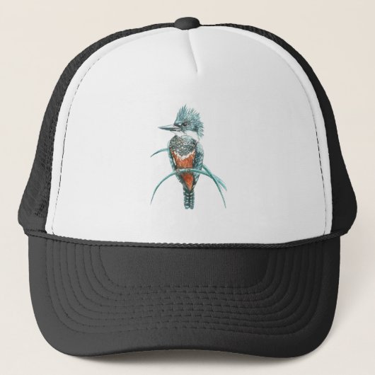 Waterverf Kingfisher Bird Logo Art Trucker Pet (Voorkant)