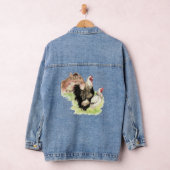 Waterverf Kip Hen Haan Boerderij Bird Denim Jacket (Hangar)