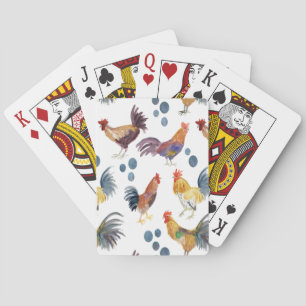 Waterverf Kippen en Eieren Kleurrijk Schilderen Pokerkaarten