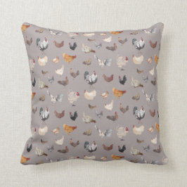 Waterverf Kippen op Warm Grey Kussen