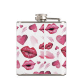 Waterverf Kisses en Hearts Pattern Heupfles (Achterkant)