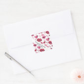 Waterverf Kisses en Hearts Pattern Vierkante Sticker (Envelop)