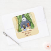 Waterverf Kitchen met kerstavond Vierkante Sticker (Envelop)