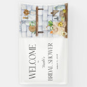 Waterverf Kitchen Scene Vrijgezellenfeest Welkom Spandoek (Verticaal)