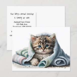 Waterverf Kitten Dierenartsenkliniek Briefkaart