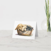 Waterverf Kitten en Puppy
