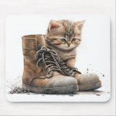 Waterverf kitten met oude schoenen muismat (Voorkant)