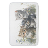 Waterverf Kittens in Grass Badmat (Voorkant Verticaal)
