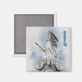 Waterverf Klassiek Grieks standbeeld Athena Magneet (Voorkant / Achterkant)