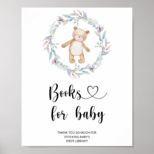 Waterverf klein beer, boeken voor baby poster
