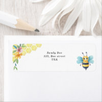 Waterverf kleine bijen en honingraten