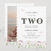 Waterverf Kleine bloem 2e verjaardag Kaart (Voorkant / Achterkant)