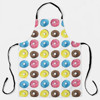 Waterverf kleine donuts, naadloos patroon. schort