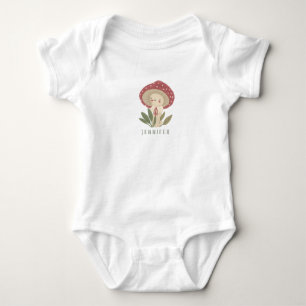 Waterverf Kleine paddenstoel naam Baby Bodysuit