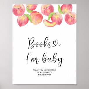 Waterverf kleine perziken, boeken voor baby poster