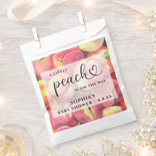 Waterverf Kleine perziken is onderweg naar baby sh Bedankzakje (Geknipt)