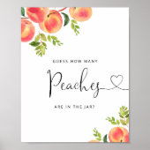 Waterverf kleine perziken raden hoeveel perziken poster (Voorkant)