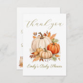 Waterverf Kleine Pompoen Baby shower Plat Bedankkaart (Voorkant / Achterkant)