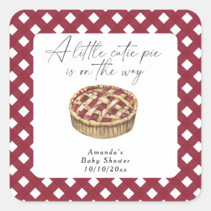 Waterverf kleine schatje babyshower vierkante sticker