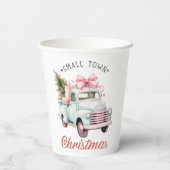 Waterverf Kleine stad Kerstmis Satijn Papieren Bekers (Achterkant)