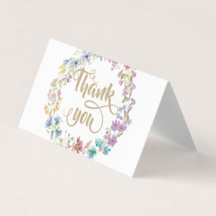 Waterverf Kleine Wildflower Meadow krans Visitekaartjes