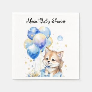 Waterverf kleine Wolf Baby shower Servet