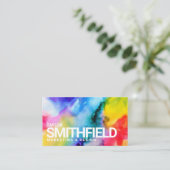 Waterverf Kleurenplash Visitekaartje (Staand voorkant)