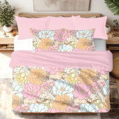 Waterverf Kleurig floreel patroon Kussensloop