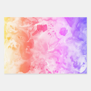 Waterverf kleurig getextureerd schilderij levendig inpakpapier vel
