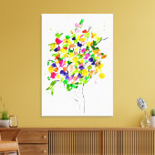 Waterverf kleurrijke abstracte boom canvas afdruk (Insitu (Woonkamer))