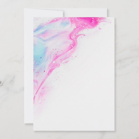 Waterverf Kleurrijke Abstracte Moderne Bruiloft Kaart (Achterkant)