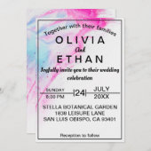 Waterverf Kleurrijke Abstracte Moderne Bruiloft Kaart (Voorkant / Achterkant)