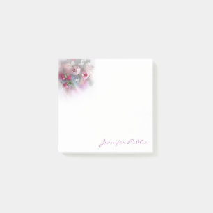 Waterverf Kleurrijke Bloemen Hand Script Sjabloon Post-it® Notes