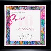 Waterverf Kleurrijke Bloemen Sweet Sixteen 16 Part Kaart