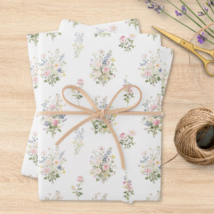 Waterverf Kleurrijke Bloementuin Bloemmotief Inpakpapier Vel