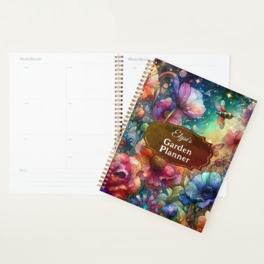  Waterverf Kleurrijke bloementuin Planner (Display)