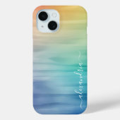 Waterverf Kleurrijke Gradient Ombre met Naam Case-Mate iPhone Case (Achterkant)