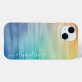 Waterverf Kleurrijke Gradient Ombre met Naam Case-Mate iPhone Case (Achterkant (horizontaal))