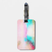 Waterverf Kleurrijke Ice Cream Cone Monogram Bagagelabel (Achterkant verticaal)