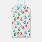 Waterverf Kleurrijke Kerst String Lights Cadeaulabel (Achterkant)