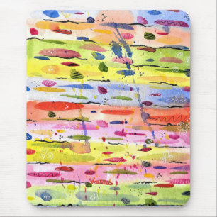 Waterverf kleurrijke lijnen Abstract Muismat