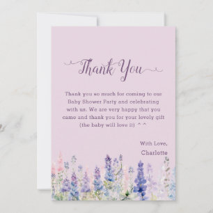 Waterverf Kleurrijke Lupine Bloemen Baby Shower Bedankkaart