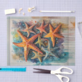 Waterverf Kleurrijke Nautische Zeester Decoupage Tissuepapier (Craft)