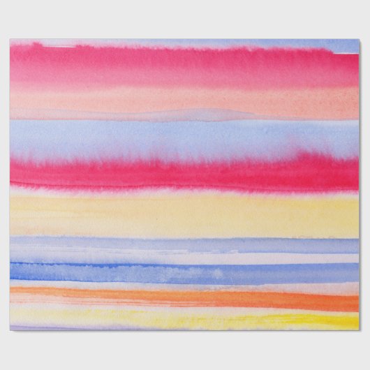 Waterverf kleurrijke strepen.stripe,waterverf,aqua cadeaupapier (Vlak)