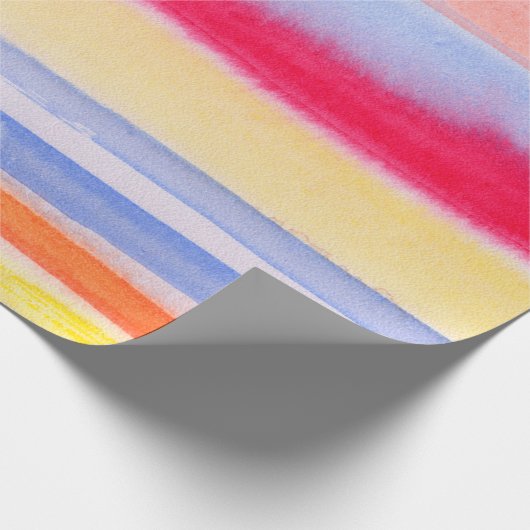 Waterverf kleurrijke strepen.stripe,waterverf,aqua cadeaupapier (Hoek)